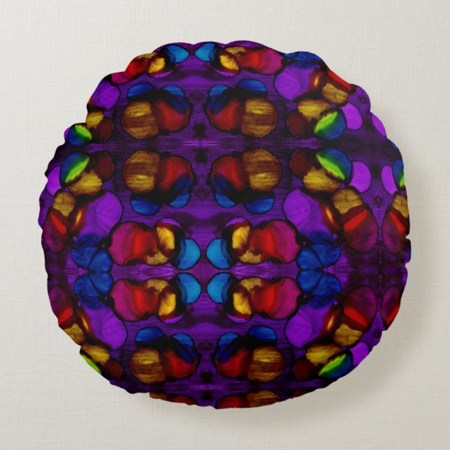 Cojín Redondo Bloom eléctrico (Anverso)