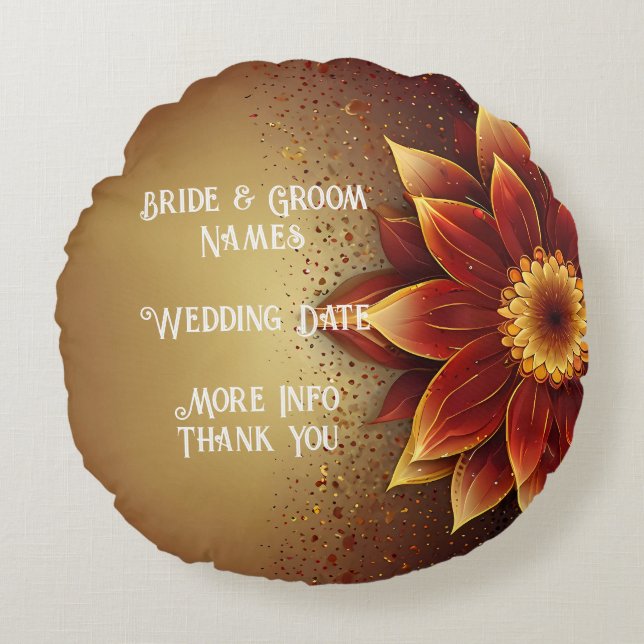 Cojín Redondo Bloom Eterno: Una celebración eterna del amor (Anverso)