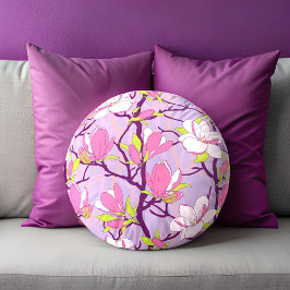 Cojín Redondo Blooming Magnolia Round Pillow