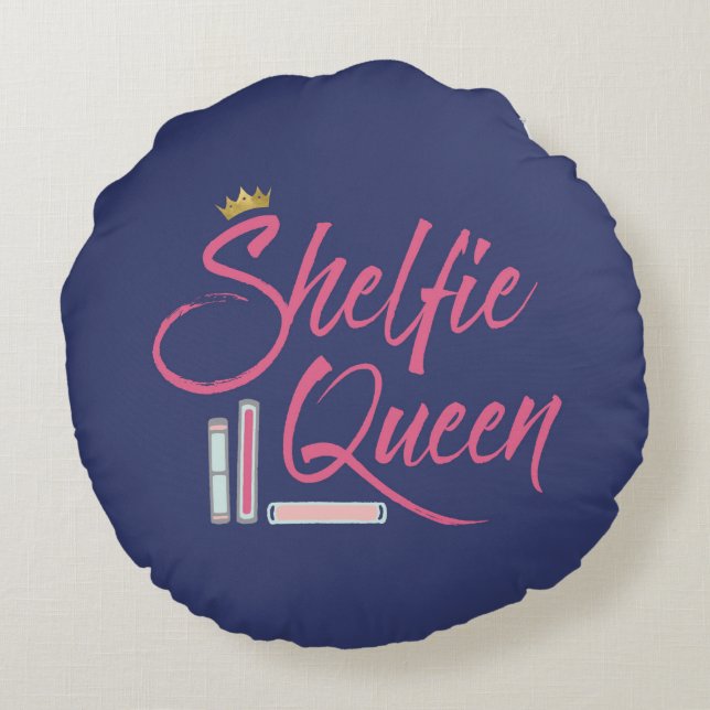 Cojín Redondo Blue Booklover Shelfie Queen Throw (Reverso)