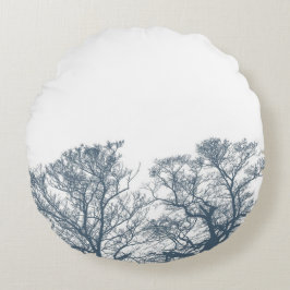Cojín Redondo Blue Bottom Trees Tropical Boho
