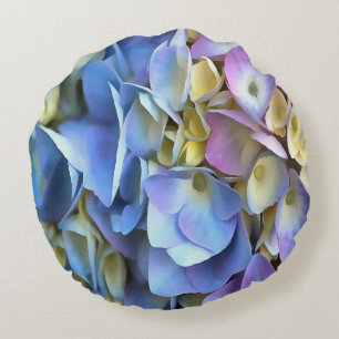 Cojín Redondo Blue Hydrangea Shrub Bossom artístico