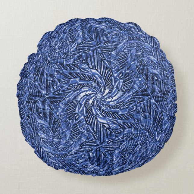 Cojín Redondo Blue Jean swirl (Anverso)