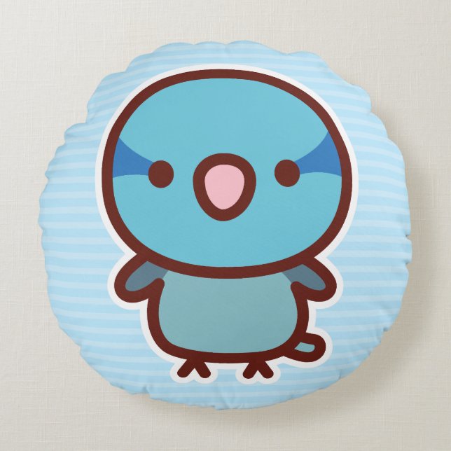 Cojín Redondo Blue male Pacific parrotlet (Anverso)