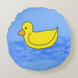 Cojín Redondo Blue Popcorn Anime Ducky