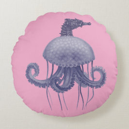 COJÍN REDONDO BLUE SEAHORSE JELLYFISH 
