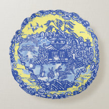 Blue Willow Isle of Rabbits Yellow Whimsical