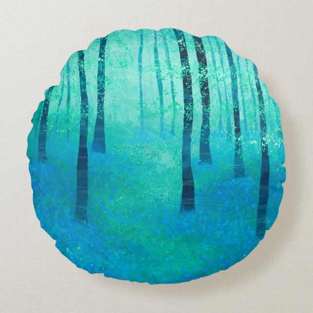 Cojín Redondo Bluebell Woodland (Anverso)