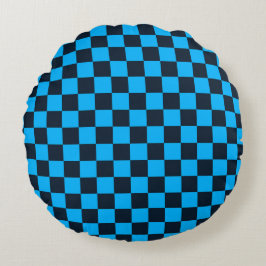 Cojín Redondo Blueberry checkered pattern