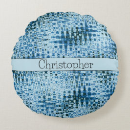 Cojín Redondo Blues abstractos personalizados