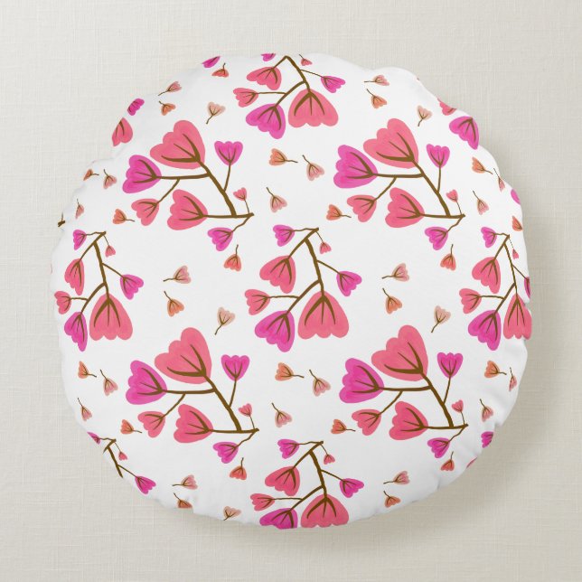 Cojín Redondo Blushing Petals Round Accent Pillow (Anverso)