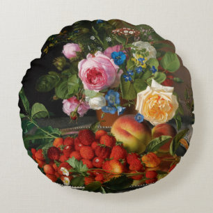 Cojín Redondo Bodegón Rosas y Fresas de Otto Ottesen