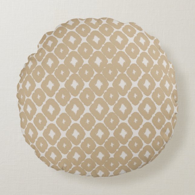 Cojín Redondo Boho Geometric Throw Pillow (Anverso)