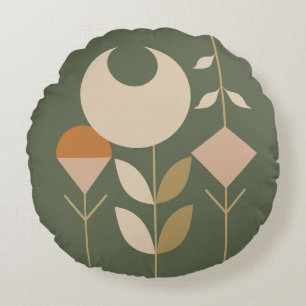 Cojín Redondo Boho Resumen Lily