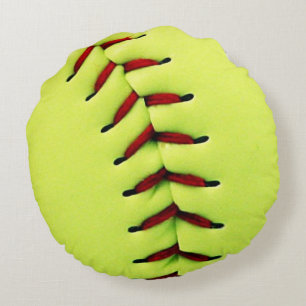 Cojín Redondo Bola amarilla del softball