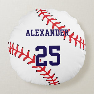 Cojín Redondo Bola de béisbol Nombre y número