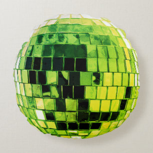 Cojín Redondo Bola de discoteca verde lima