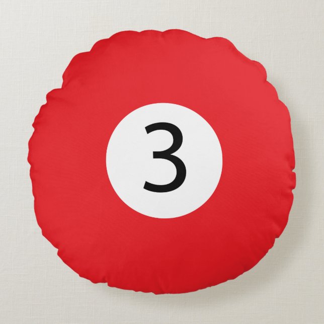 Cojín Redondo Bolas de billar sólidas y de banda #3 Recolectar l (Anverso)