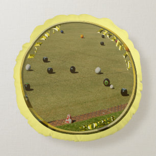 Cojín Redondo Bolas de césped Moneda de Oro 2023, Cushion redond