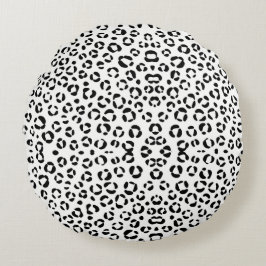 Cojín Redondo Bolsa de Sherpa de impresión para animales de B&W