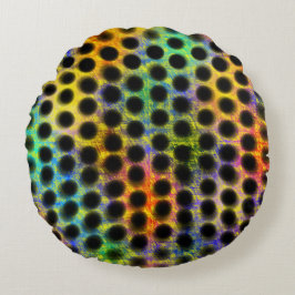 Cojín Redondo Bolso de color con bolas y arañazos negros