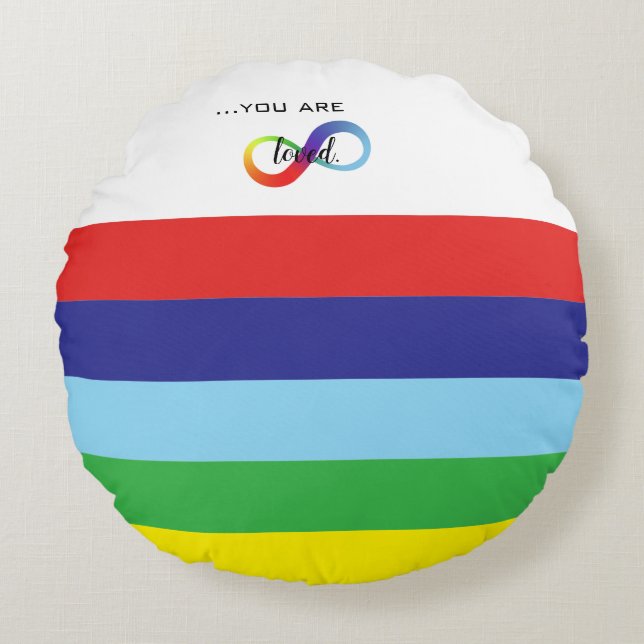 Cojín Redondo Bolso de orgullo LGBTQ+ Infinity (Anverso)