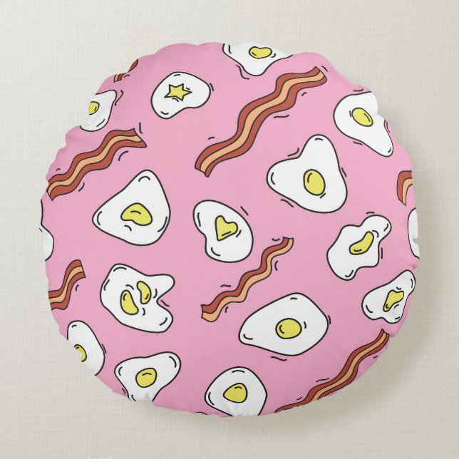 Cojín Redondo Bonanza para el desayuno: Personalizados Delights (Anverso)