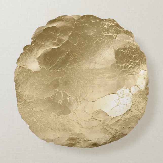 Cojín Redondo Bonito Champagne Glamour Gold (Anverso)