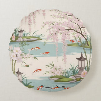 Cojín Redondo Bonito Cherry Blossom Floral Charm
