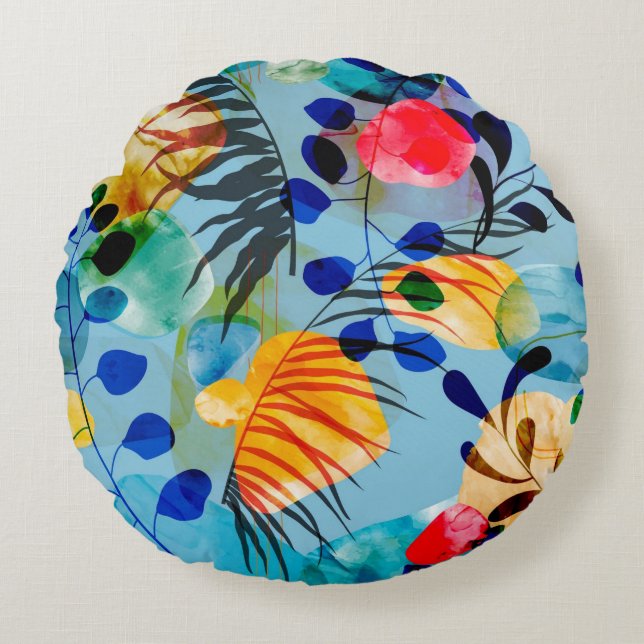 Cojín Redondo Bonito decorativa llamativa (Anverso)