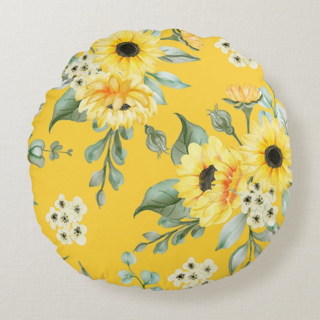 Cojín Redondo Bonito decorativa llamativa (Anverso)