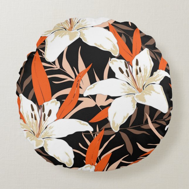 Cojín Redondo Bonito decorativa llamativa (Anverso)