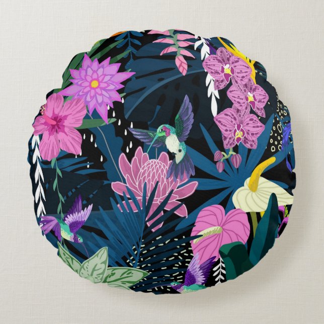 Cojín Redondo Bonito decorativa llamativa (Anverso)