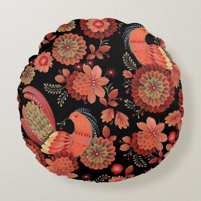 Cojín Redondo Bonito decorativa llamativa (Anverso)