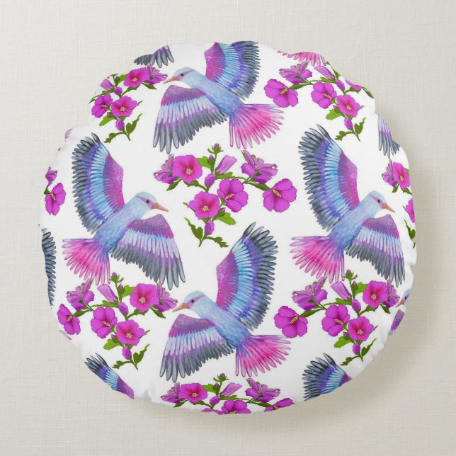 Cojín Redondo Bonito decorativa llamativa (Anverso)