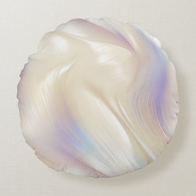 Cojín Redondo Bonito elegante Pearl Aqua Blue Purple Swirl (Anverso)