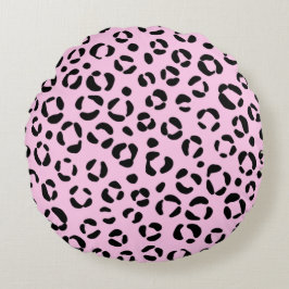 Cojín Redondo Bonito en la impresión de animales rosados