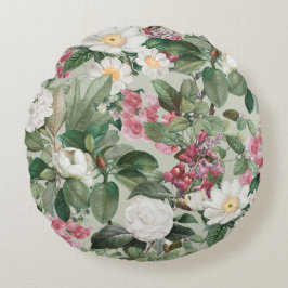 Cojín Redondo Bonito floral decorativo llamativo 
