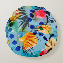 Cojín Redondo Bonito floral decorativo llamativo 