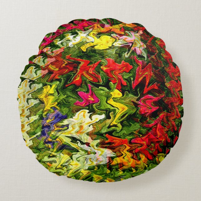 Cojín Redondo Bonito Jardín........ (Anverso)