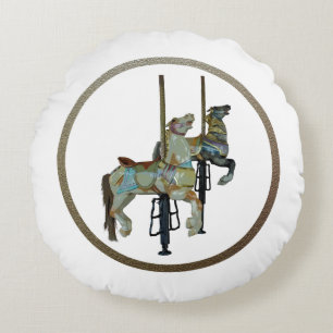 Cojín Redondo Bonito Merry Go Round Carousse Caballos Ronda Pill