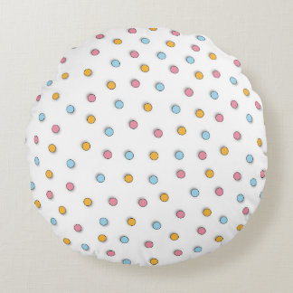 Cojín Redondo Bonito Pastel Polka Dot Round Pillow