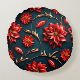 Cojín Redondo Bonito Poinsettia