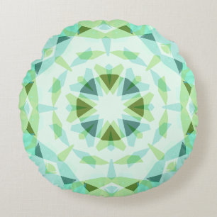 Cojín Redondo Bonito Verde Fresco Estrella Azul Decoración Dopam