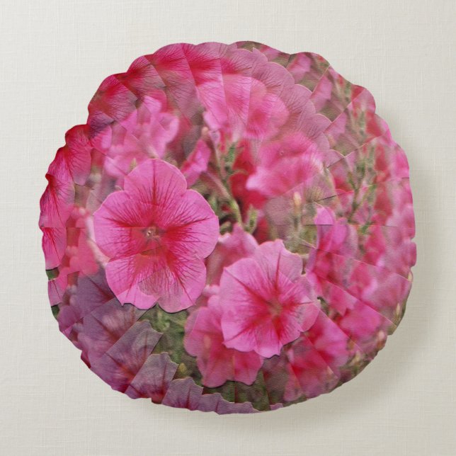 Cojín Redondo Bonitos Petunias...... (Anverso)