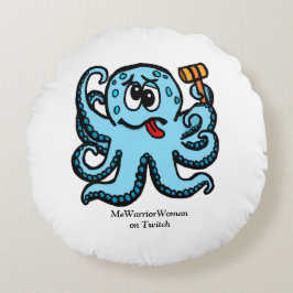 Cojín Redondo Bonk Octopus, Mujer MeWarrior en Twitch