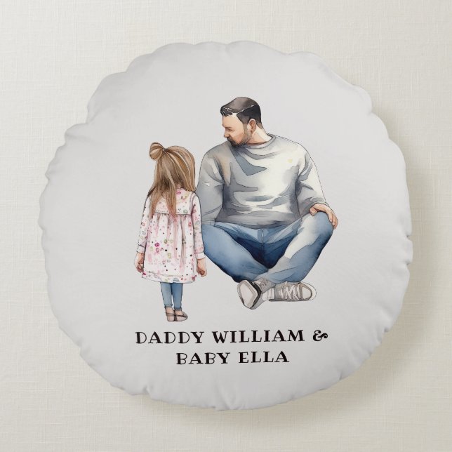 Cojín Redondo Bono padre y hija (4) (Anverso)