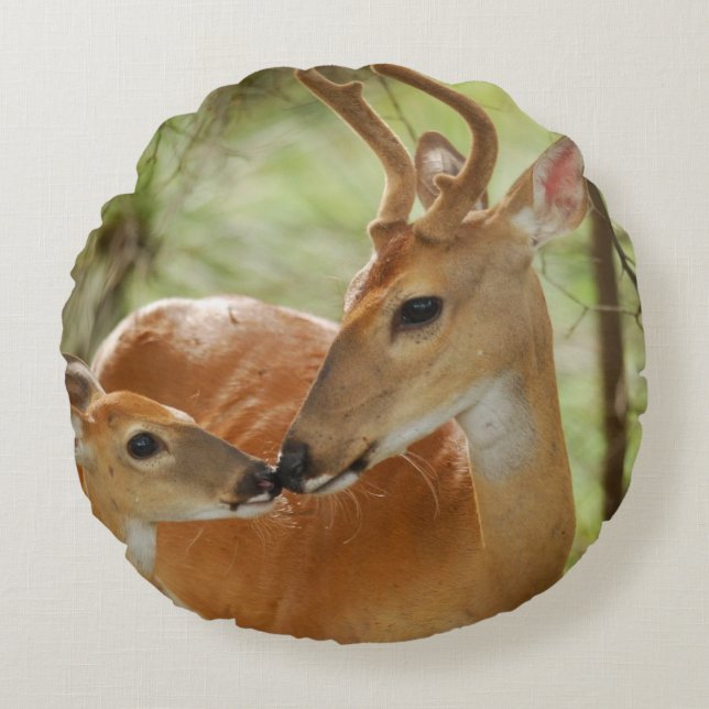 Cojín Redondo Bonos De Buck Y Fawn (Anverso)