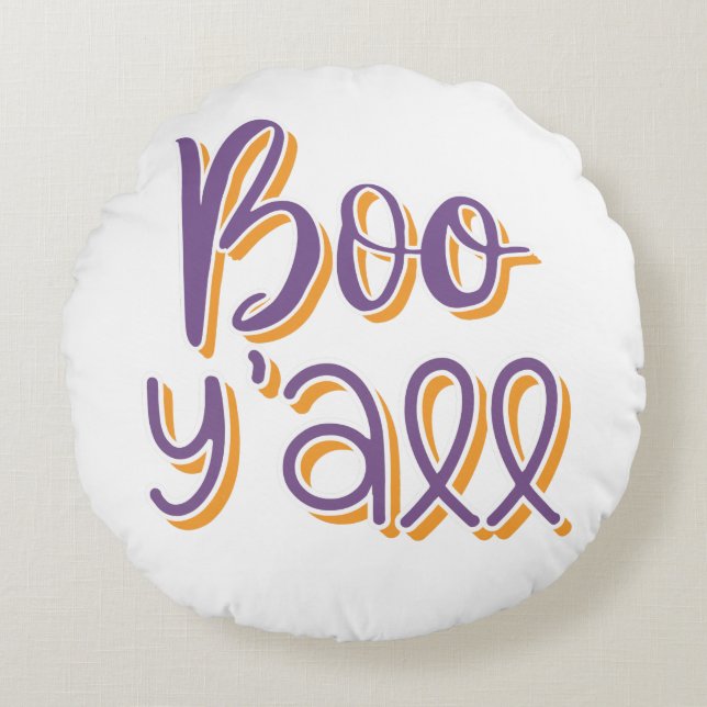 Cojín Redondo Boo Y'all (Anverso)