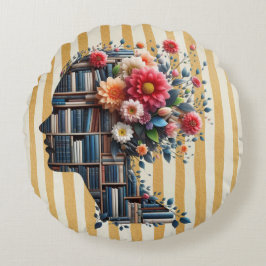 Cojín Redondo Books Are My Therapy for Bookish